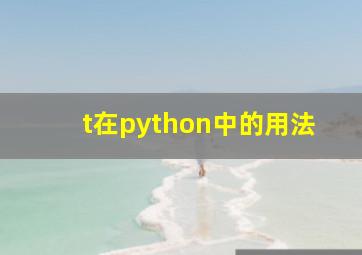 \t在python中的用法